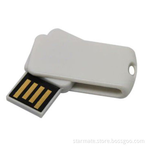 Mini Swivel USB Flash Drive with 64MB Capacity, Silkscreen, Full Color Printing